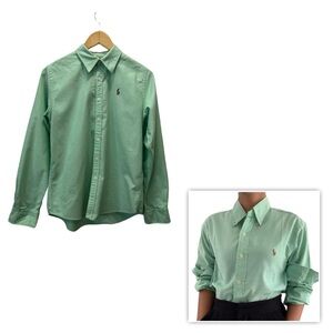 Ralph Lauren Green Cotton Button Down Shirt